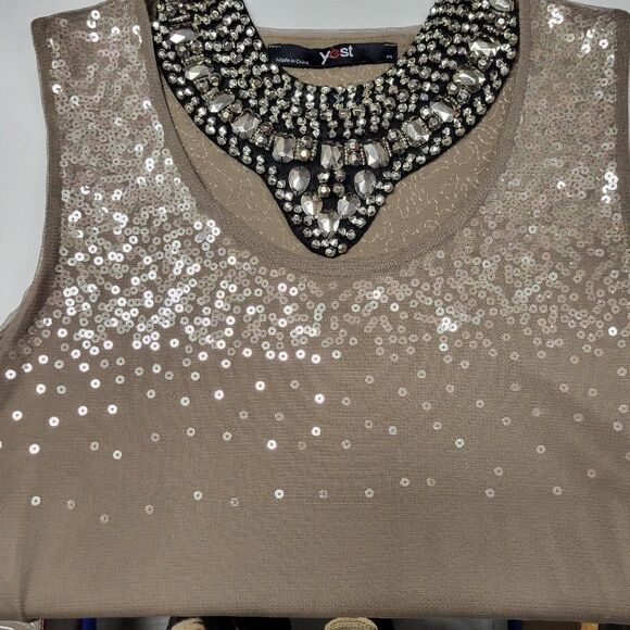 BROWN Sparkly Sleeveless Tunic Top  Size M, Size XL - NEW - Picture 6 of 13